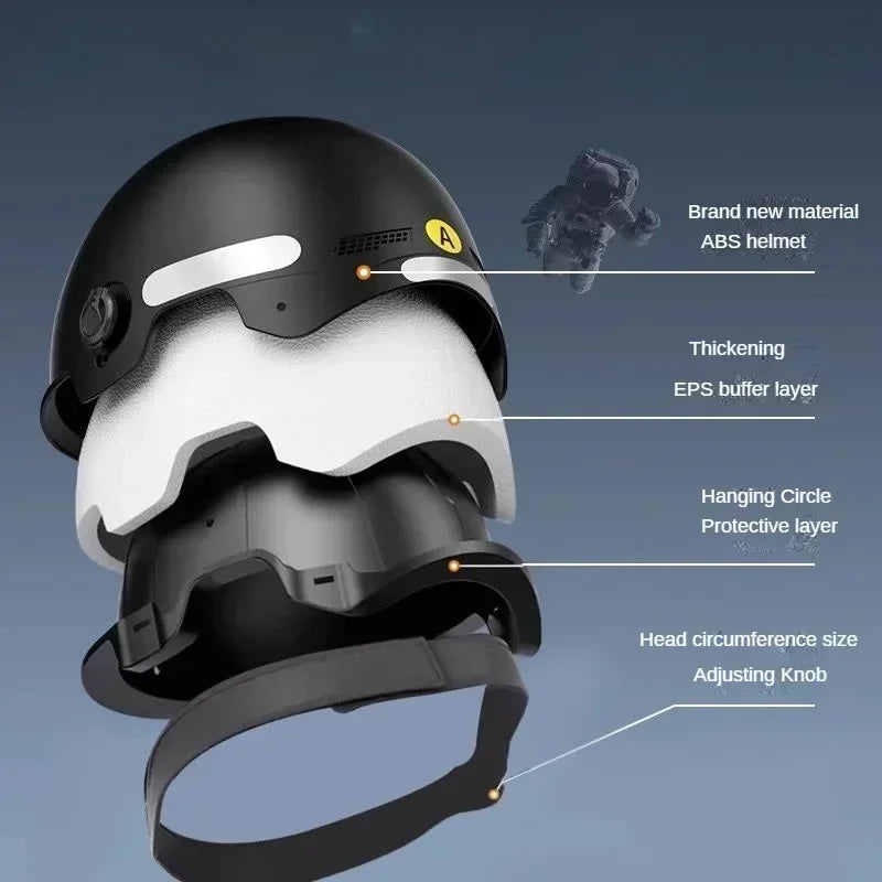 3C Safety Helmet for Adults – E-Bike & Motorcycle, with Goggles