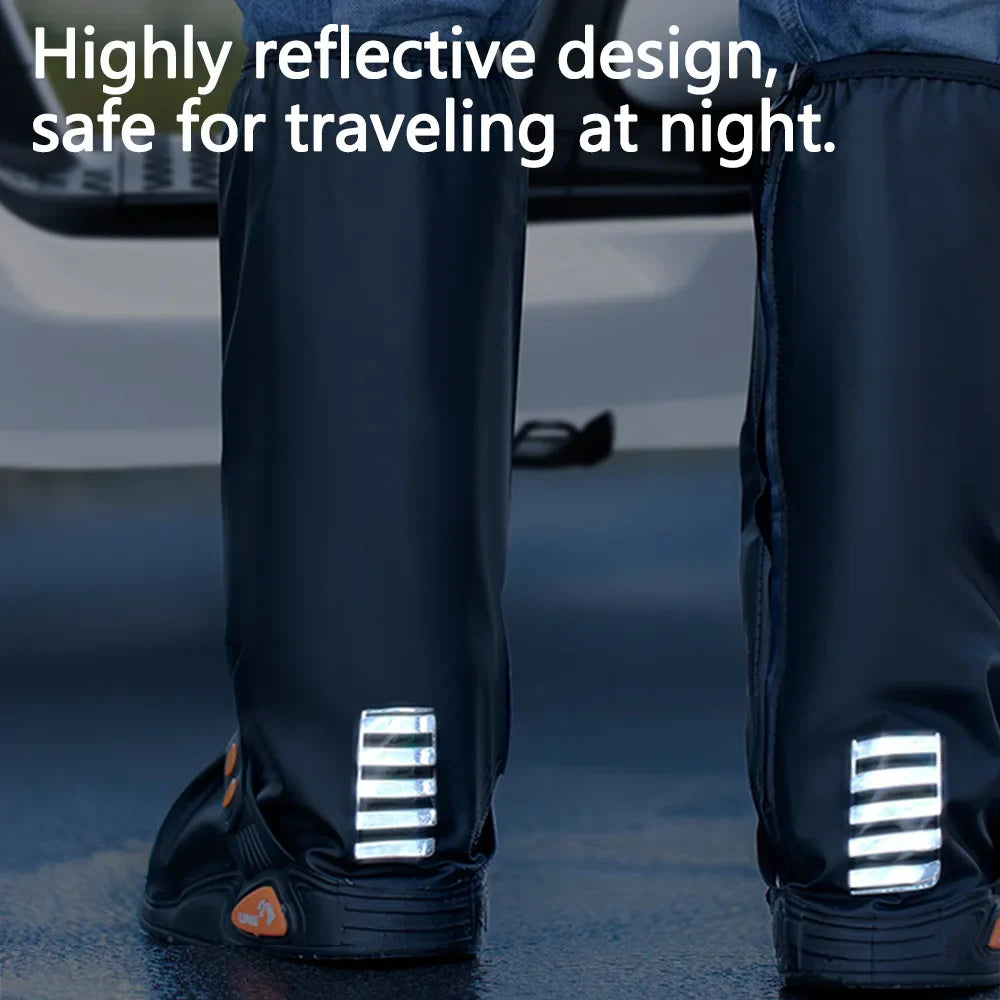 Waterproof Rain Shoe Covers with Reflectors – High Top for E-Bike Riders