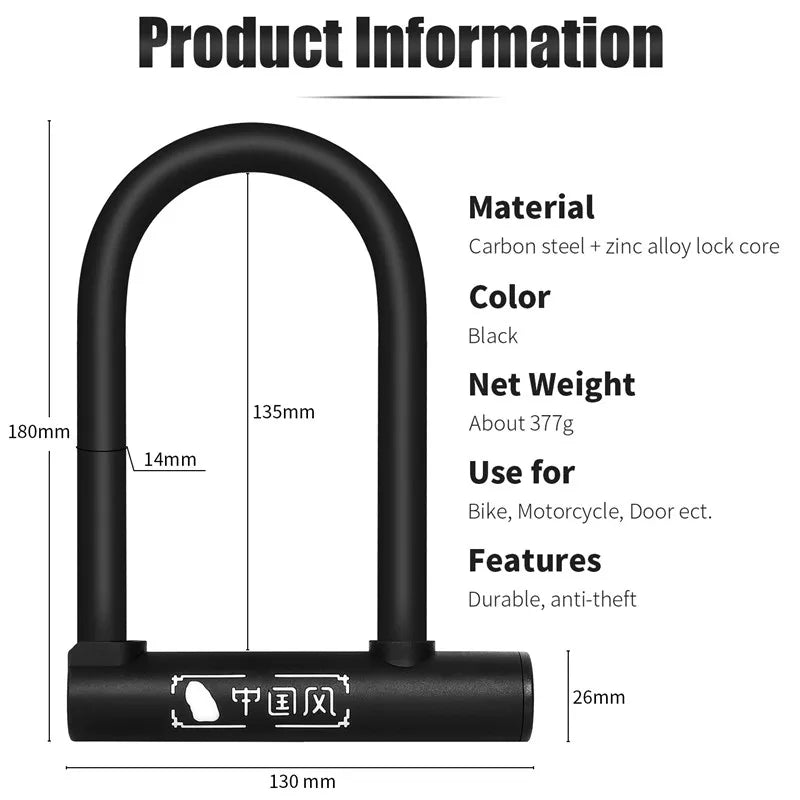 Heavy-Duty Bike U-Lock – WEST BIKING, Anti-Theft & Durable
