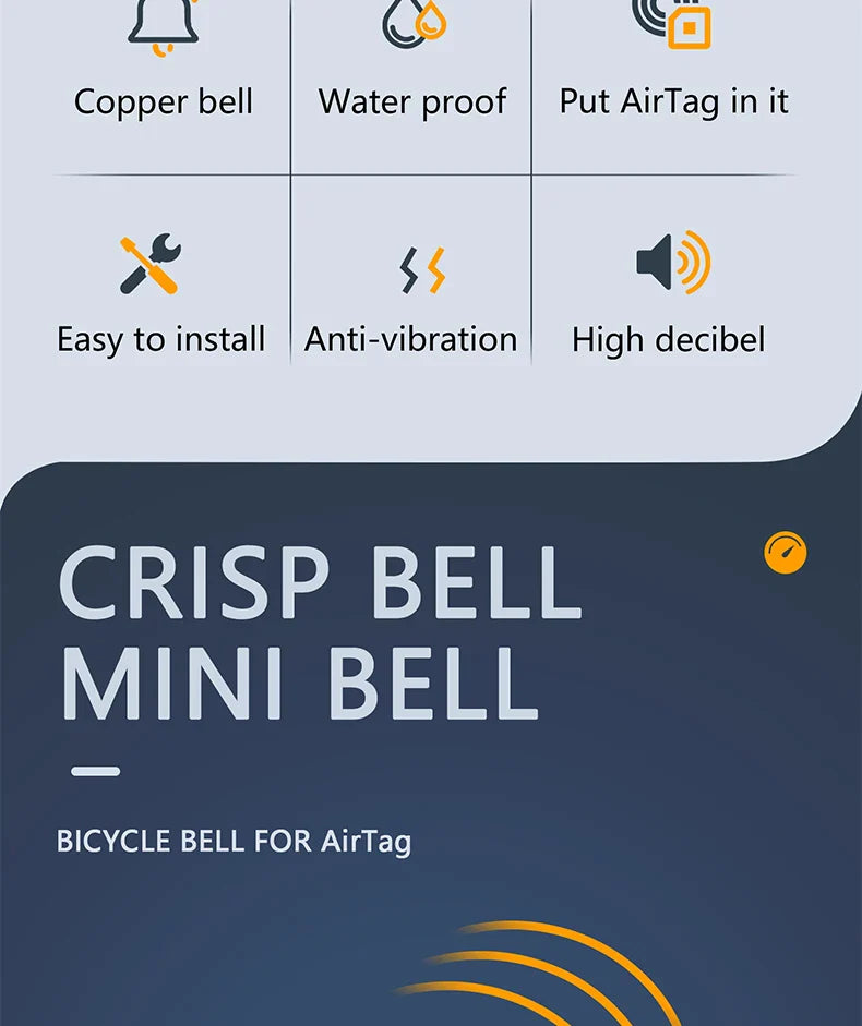 Bike Bell for AirTag GPS Tracker – Waterproof Mount