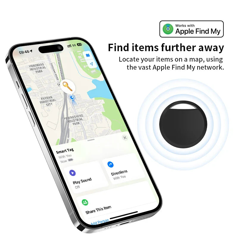 Apple AirTag Replacement Tracker – Find My Compatible, iOS MFi