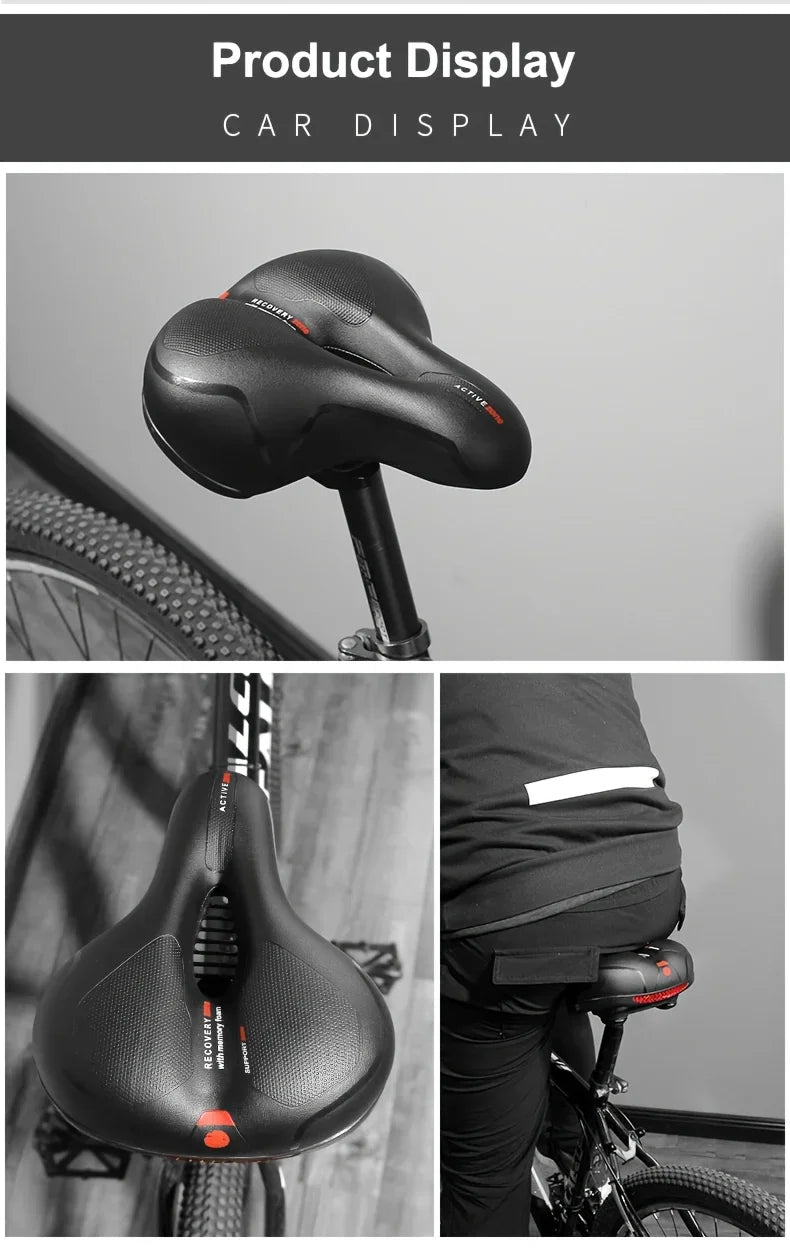 【HOT SALE】Hollow Breathable Bicycle Saddle Men Women MTB Road Bike Saddle Shock Absorbing Comfortable Big Butt Bike Seat Safety
