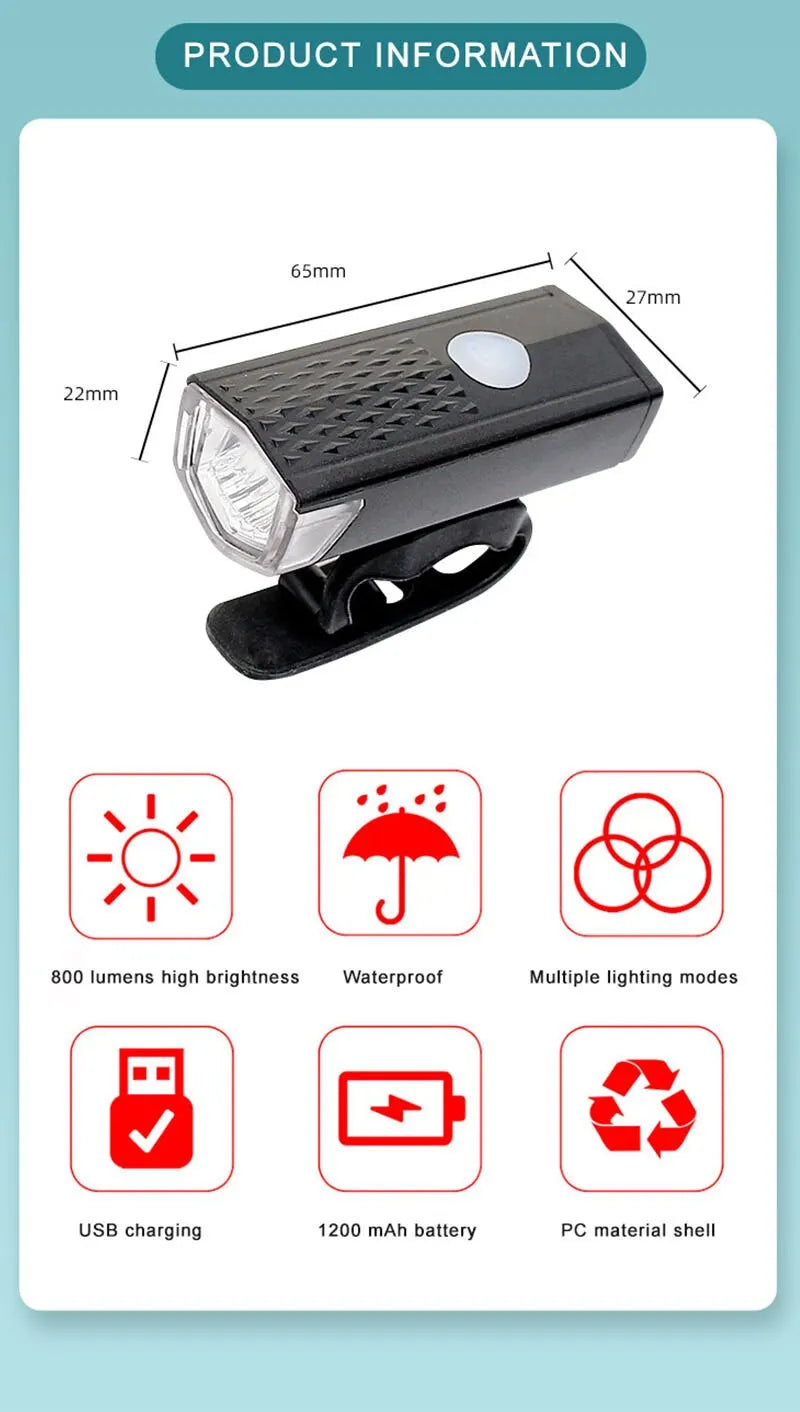 ED Headlight for E-Bikes – USB Rechargeable & Waterproof