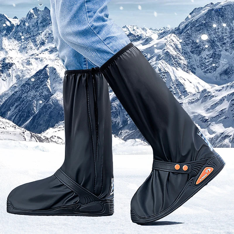 Waterproof Rain Shoe Covers with Reflectors – High Top for E-Bike Riders