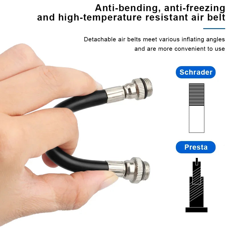 Compact Bike Pump – For Bicycle & Ball Tires, Universal Valve