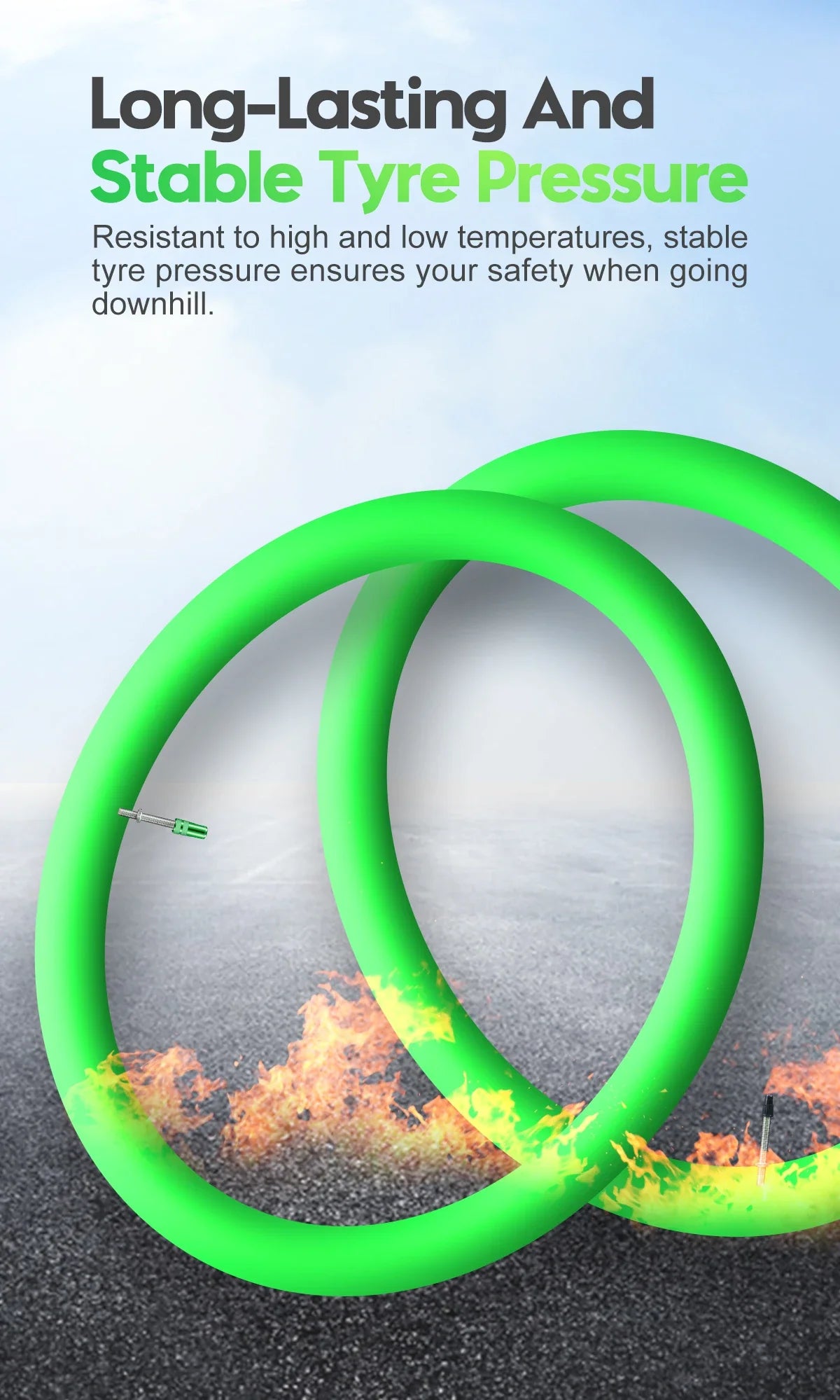 CYCLAMI Ultralight MTB Inner Tube – TPU Bicycle Tire, 26"/27.5"/29" with 45mm Metal Presta Valve, Anti-Oxidation