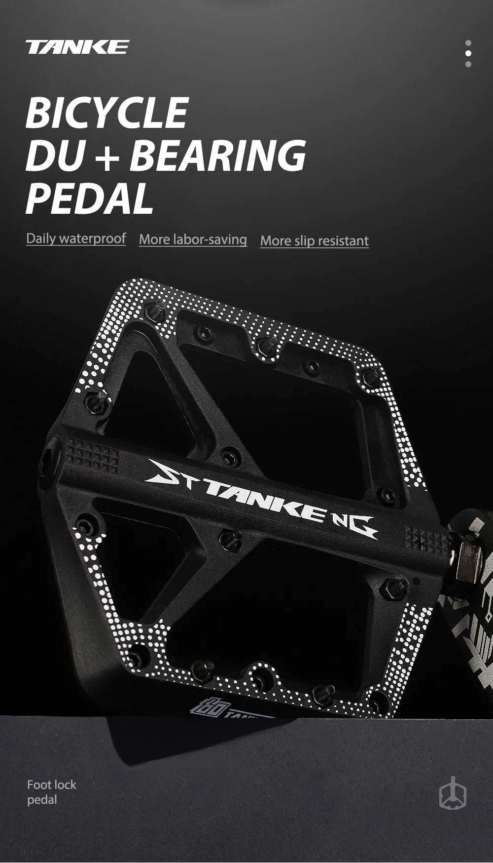 Wide Nylon Pedals – Anti-Slip Platform for E-Bike & MTB