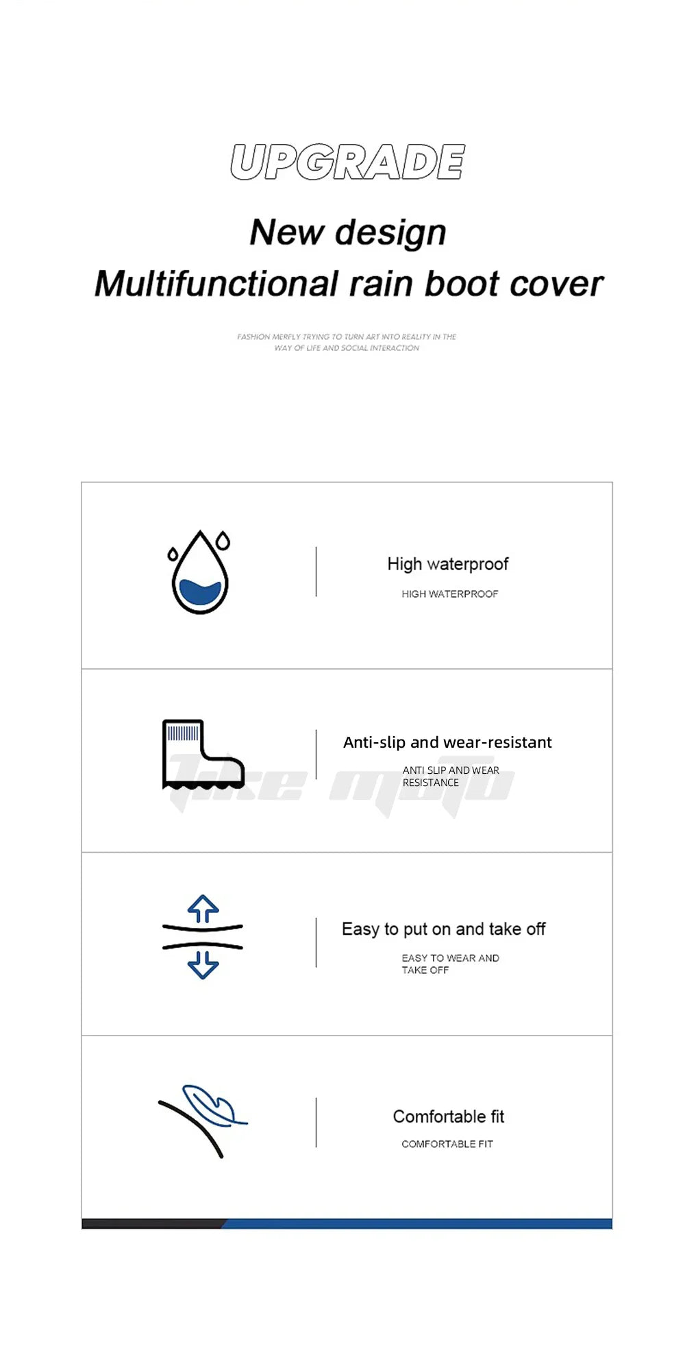 Reflective Waterproof Rain Boots – Non-Slip for E-Bike Cyclists