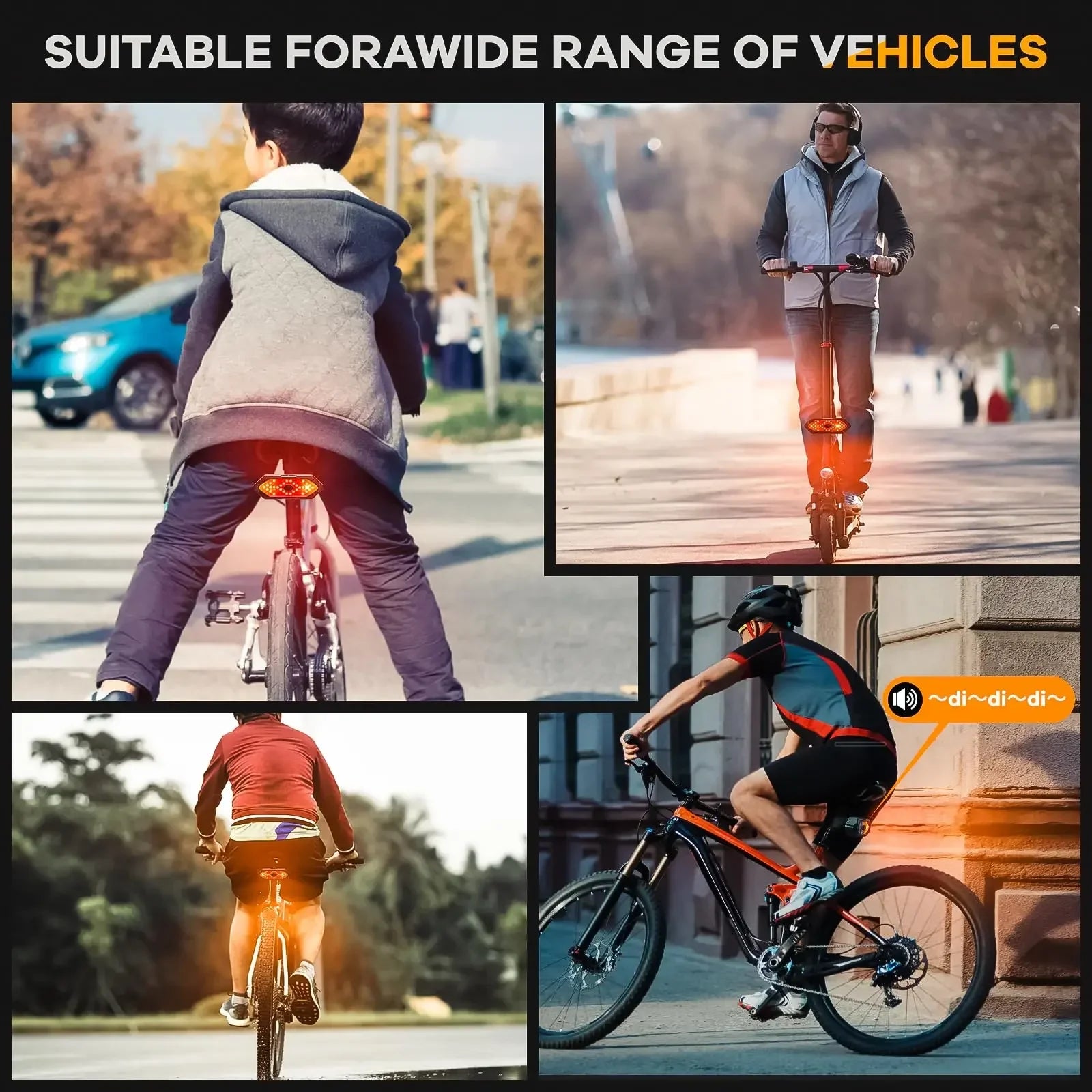 Front & Rear Signal Lights – Rechargeable with Remote Control