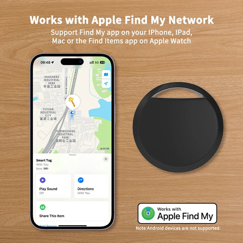 Apple AirTag Replacement Tracker – Find My Compatible, iOS MFi