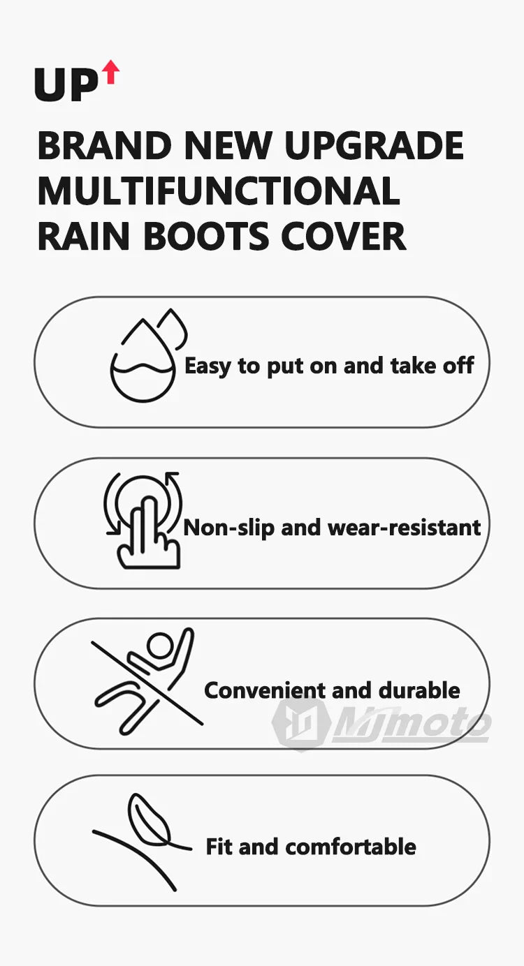 Waterproof Rain Shoe Covers with Reflectors – High Top for E-Bike Riders