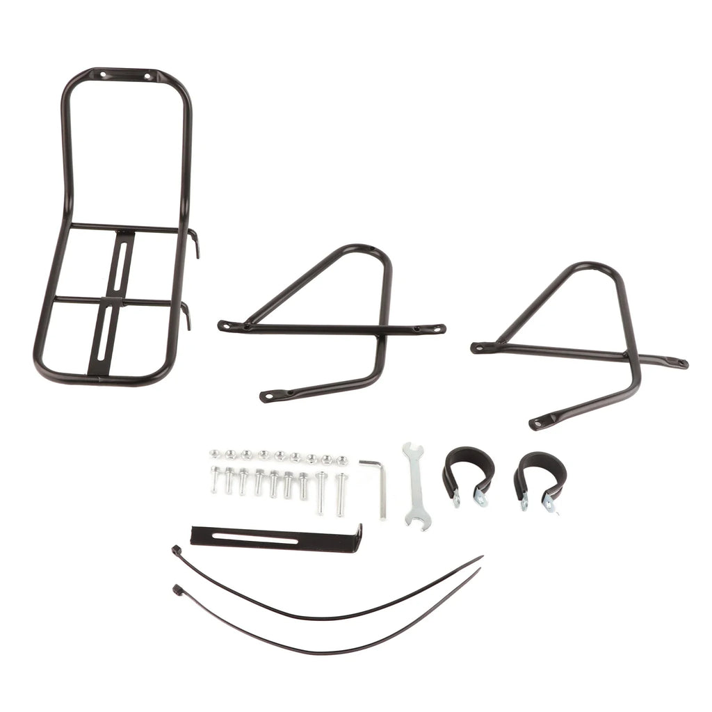 Bicycle Front Rack Steel Cycling Front Bracket Luggage Shelf Cargo Rack 25x15x15cm Carrier Bracket