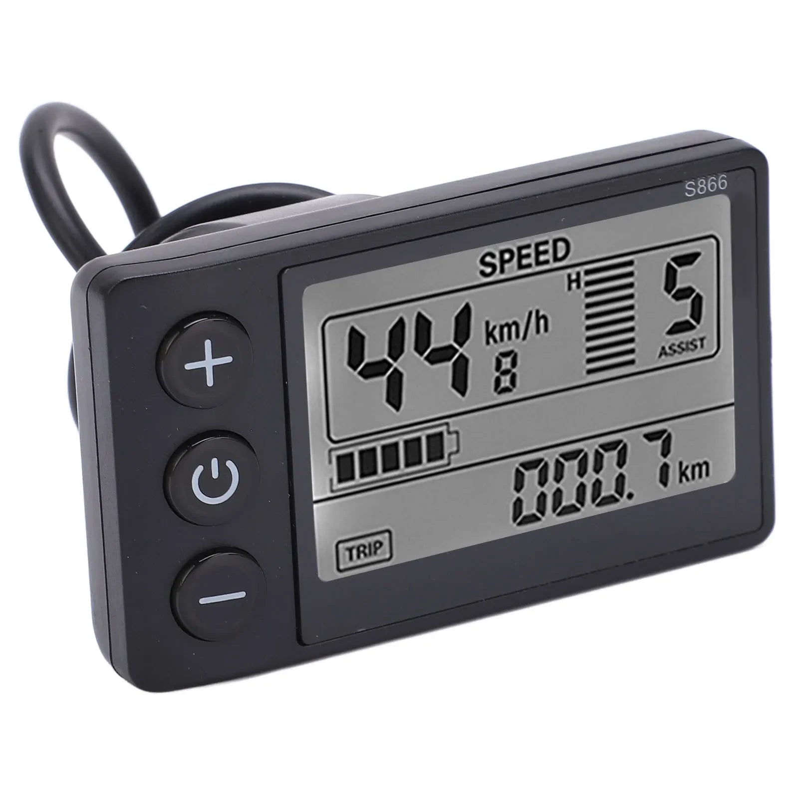 S866 Electric Bike LCD Display Meter 24V 36V 48V Control Panel with Waterproof Plug