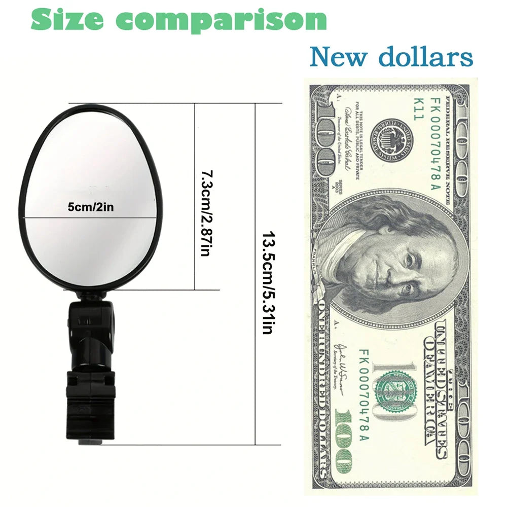 Universal Bike Rearview Mirrors – 2PCS, Rotatable 360°