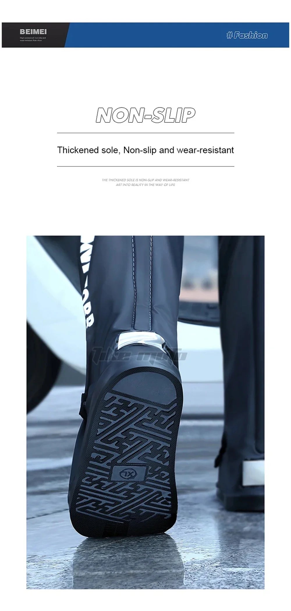 Reflective Waterproof Rain Boots – Non-Slip for E-Bike Cyclists