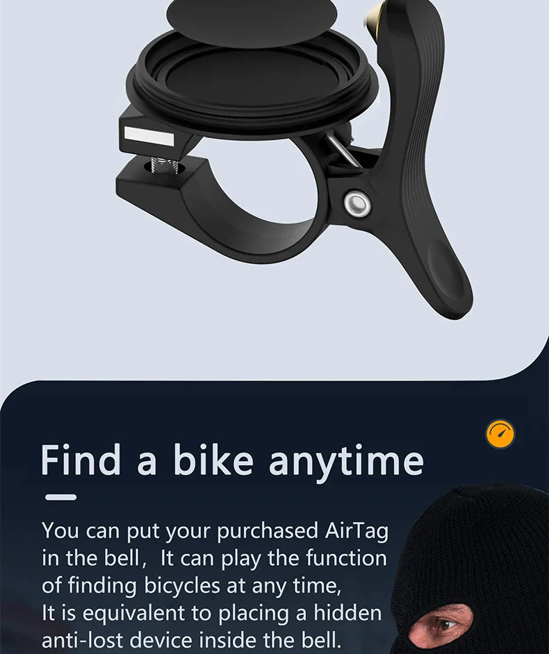 Bike Bell for AirTag GPS Tracker – Waterproof Mount