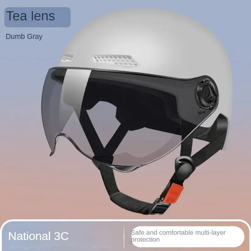 3C Safety Helmet for Adults – E-Bike & Motorcycle, with Goggles