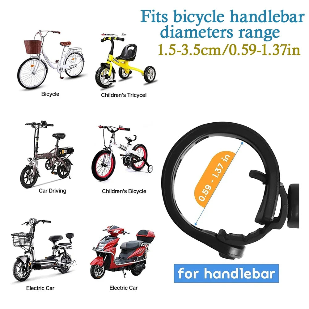 Universal Bike Rearview Mirrors – 2PCS, Rotatable 360°