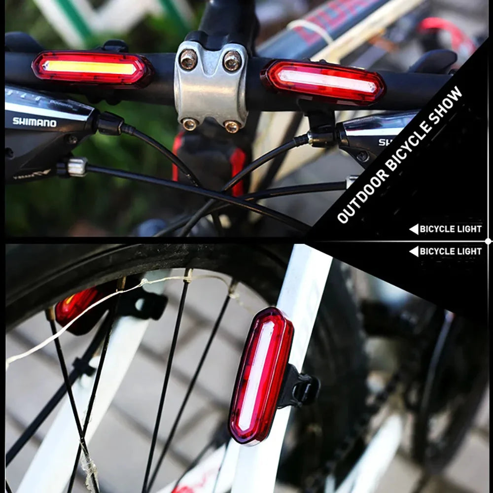 Red Rear Light for E-Bikes – USB Rechargeable Safety Lamp