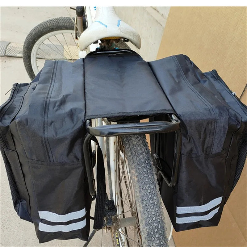 High-Capacity Rear Bike Rack Bag – Double-Sided, Durable & Convenient for Travel
