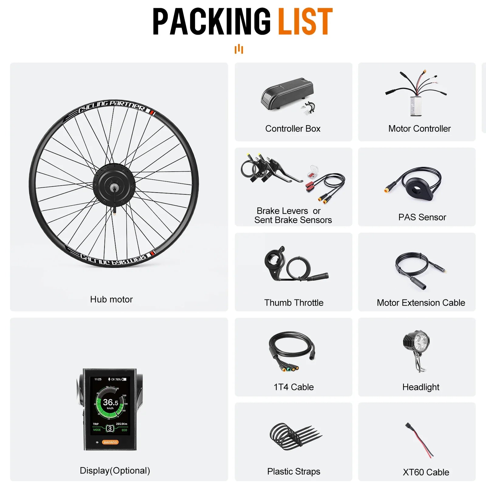 29" 700C 48V 500W Rear Hub Motor Kit – Cassette Compatible E-Bike Conversion