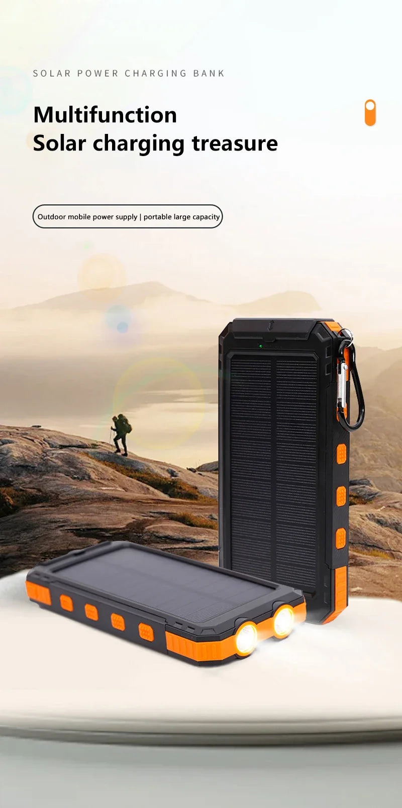 High-Capacity Solar Charger – USB-A/USB-C for Outdoor Use