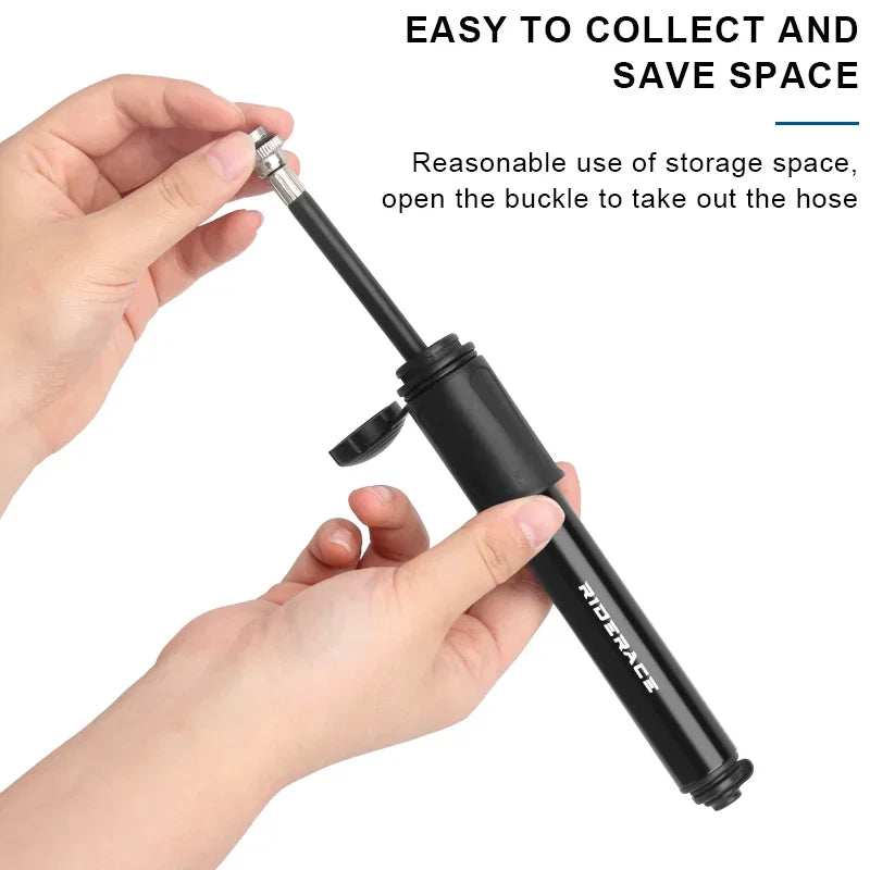 Compact Bike Pump – For Bicycle & Ball Tires, Universal Valve