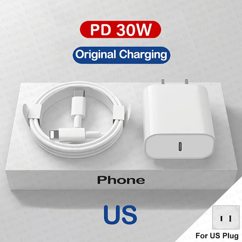 0W Quick Charger for iPhone – USB-C Fast Charging Cable