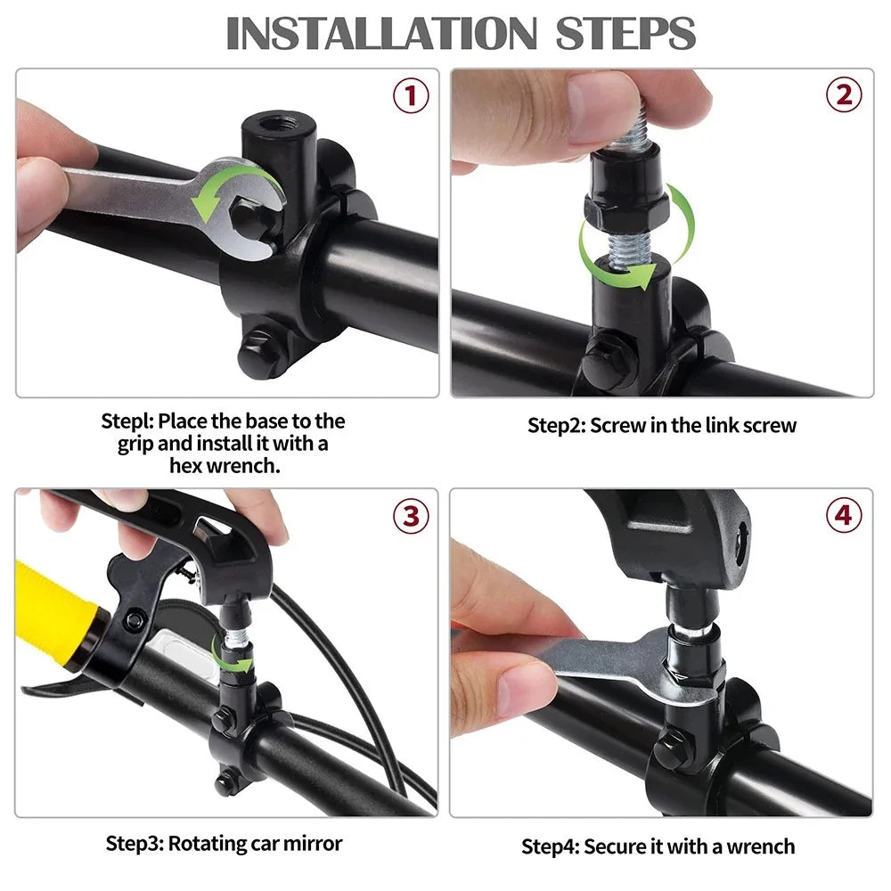 Adjustable Bike Rearview Mirror – 360°, Wide-Angle View