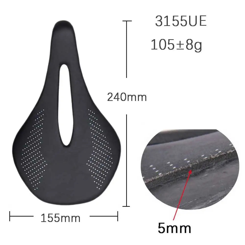 ELITAONE MTB Carbon Saddle Super Light 89g Road Bike Saddles 240x143/155mm UD Bare Carbon Finish Bicycle Seat