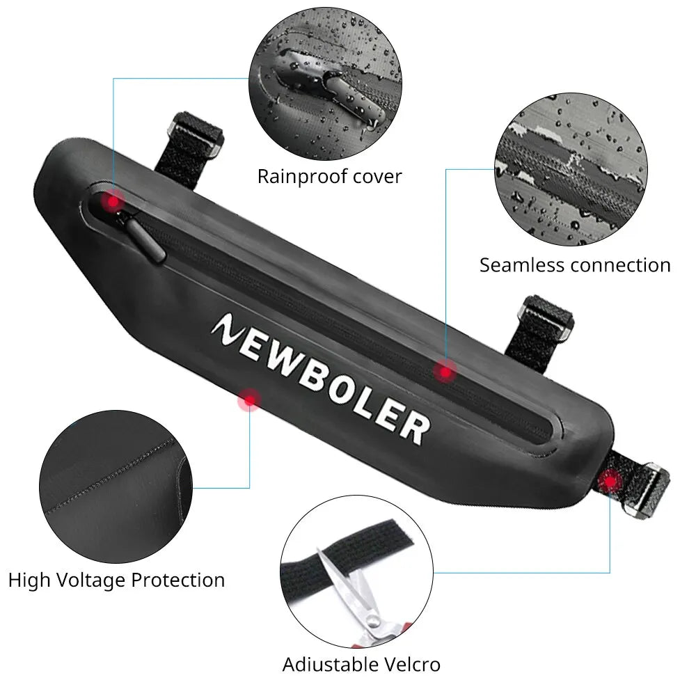 NEWBOLER Waterproof Top Tube Bike Frame Bag – Triangle Pannier for MTB & Road Cycling | Dirt-Resistant Bicycle Accessory
