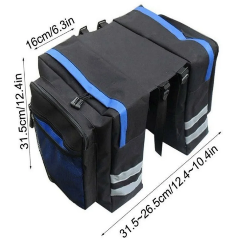 High-Capacity Rear Bike Rack Bag – Double-Sided, Durable & Convenient for Travel