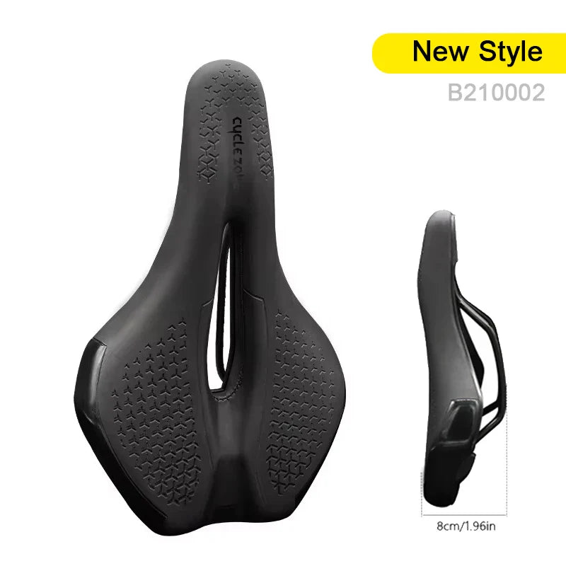 Hollow Breathable Bicycle Saddle Men Women MTB Road Bike Saddle Shock Absorbing Comfortable Big Butt Bike Seat Safety Warning
