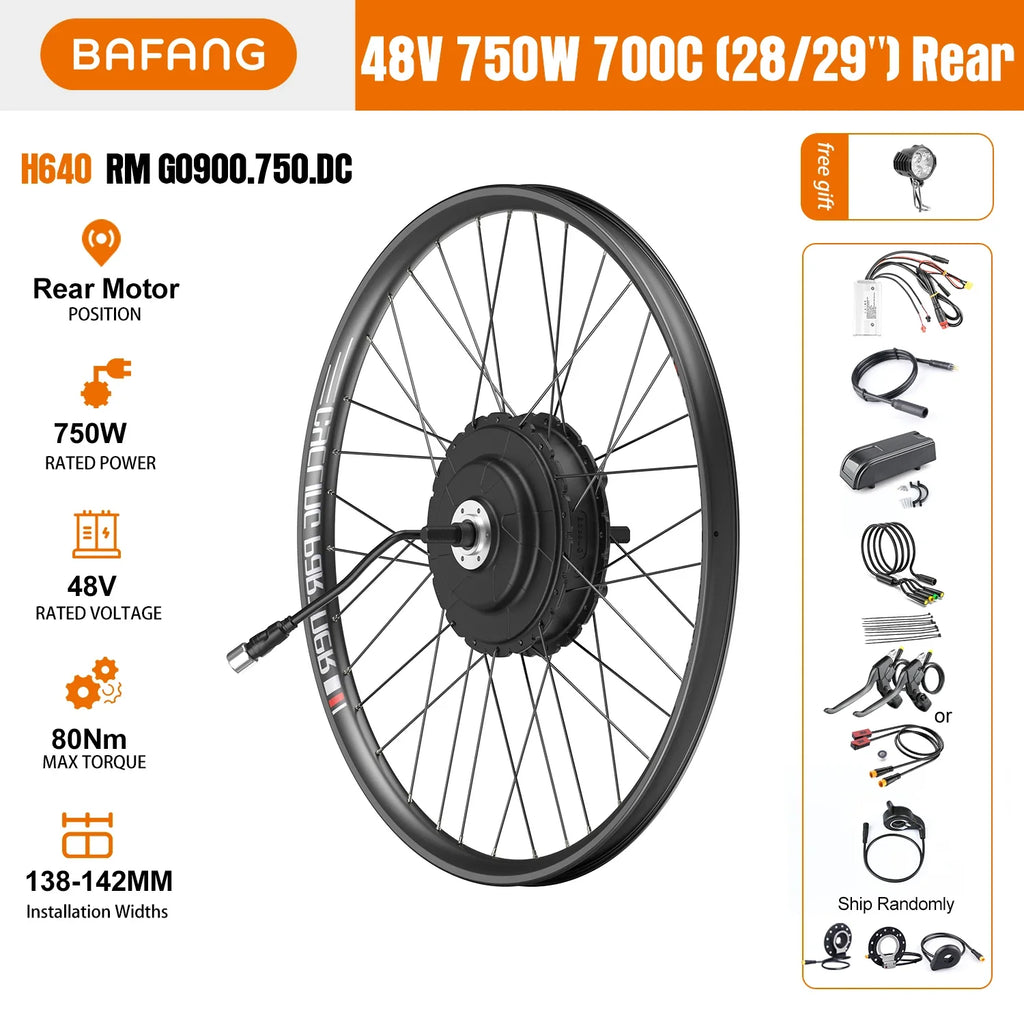 29" / 700C 48V 750W Rear Hub Motor Kit – Cassette Compatible E-Bike Conversion