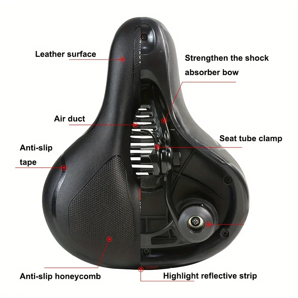 【HOT SALE】Hollow Breathable Bicycle Saddle Men Women MTB Road Bike Saddle Shock Absorbing Comfortable Big Butt Bike Seat Safety