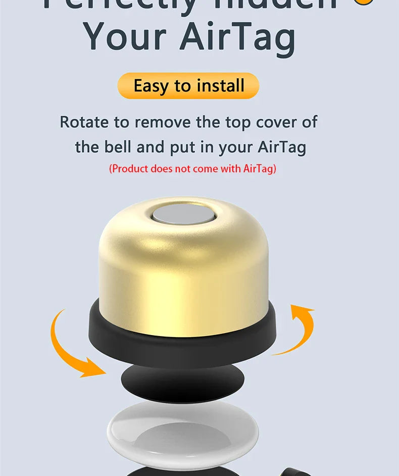 Bike Bell for AirTag GPS Tracker – Waterproof Mount