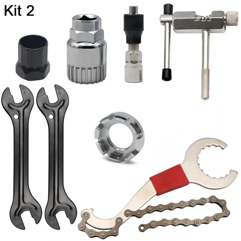 Bicycle Repair Tool Sets Chain Breaker Crank Puller MTB Bike Chain Measuring Ruler Flywheel Removal Outdoor Cycling Repair Tools