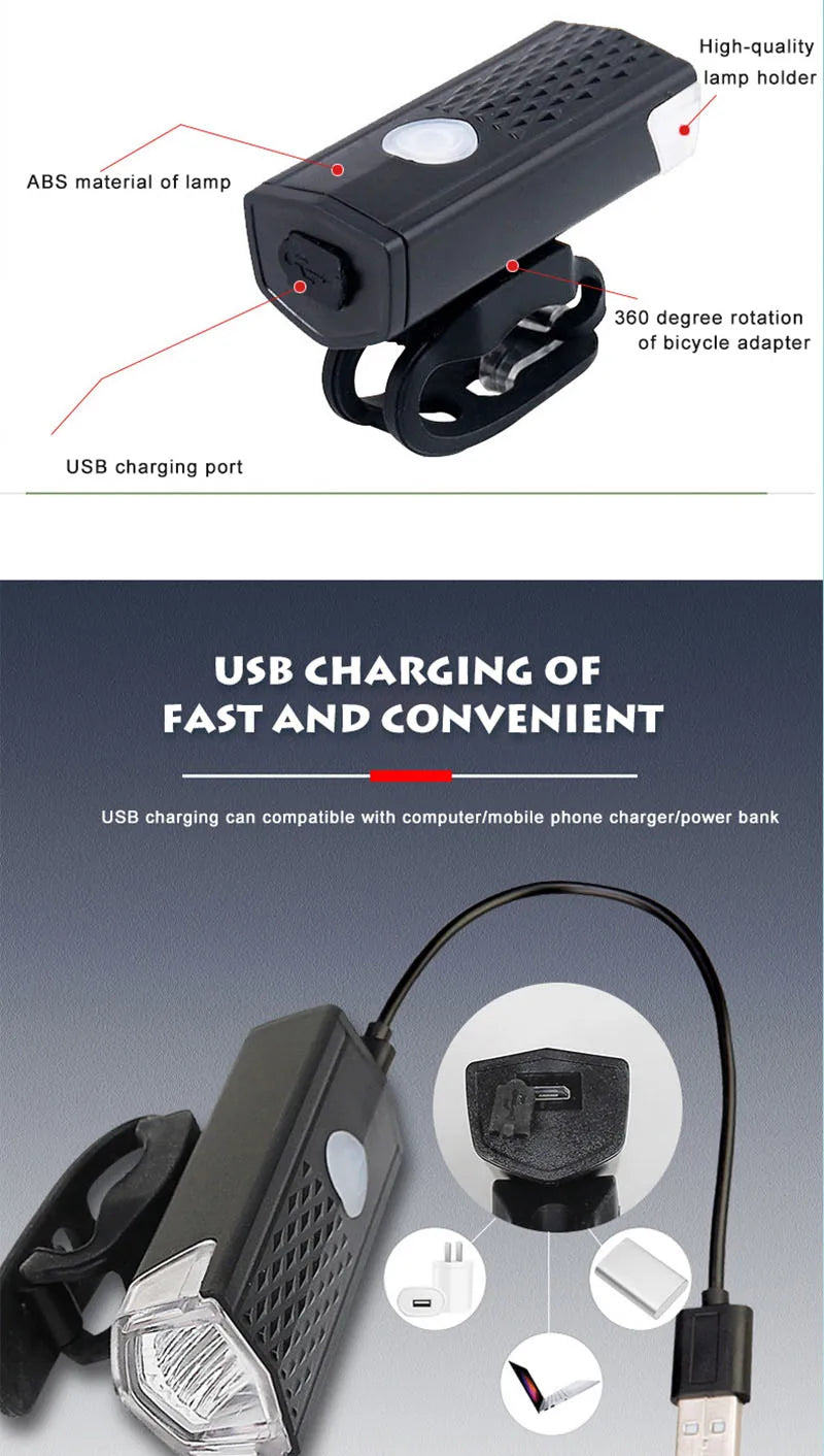 E-Bike Light Set – USB Powered, Easy Installation, 3 Modes