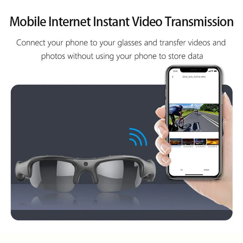WiFi Camera Glasses – 1080P HD Video for E-Bike Riders
