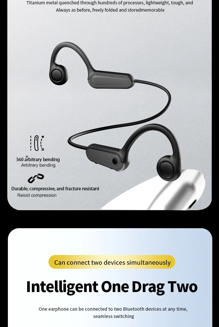 Bluetooth 5.3 Wireless Ear Hook Headphones – Perfect for Electric Bike Use