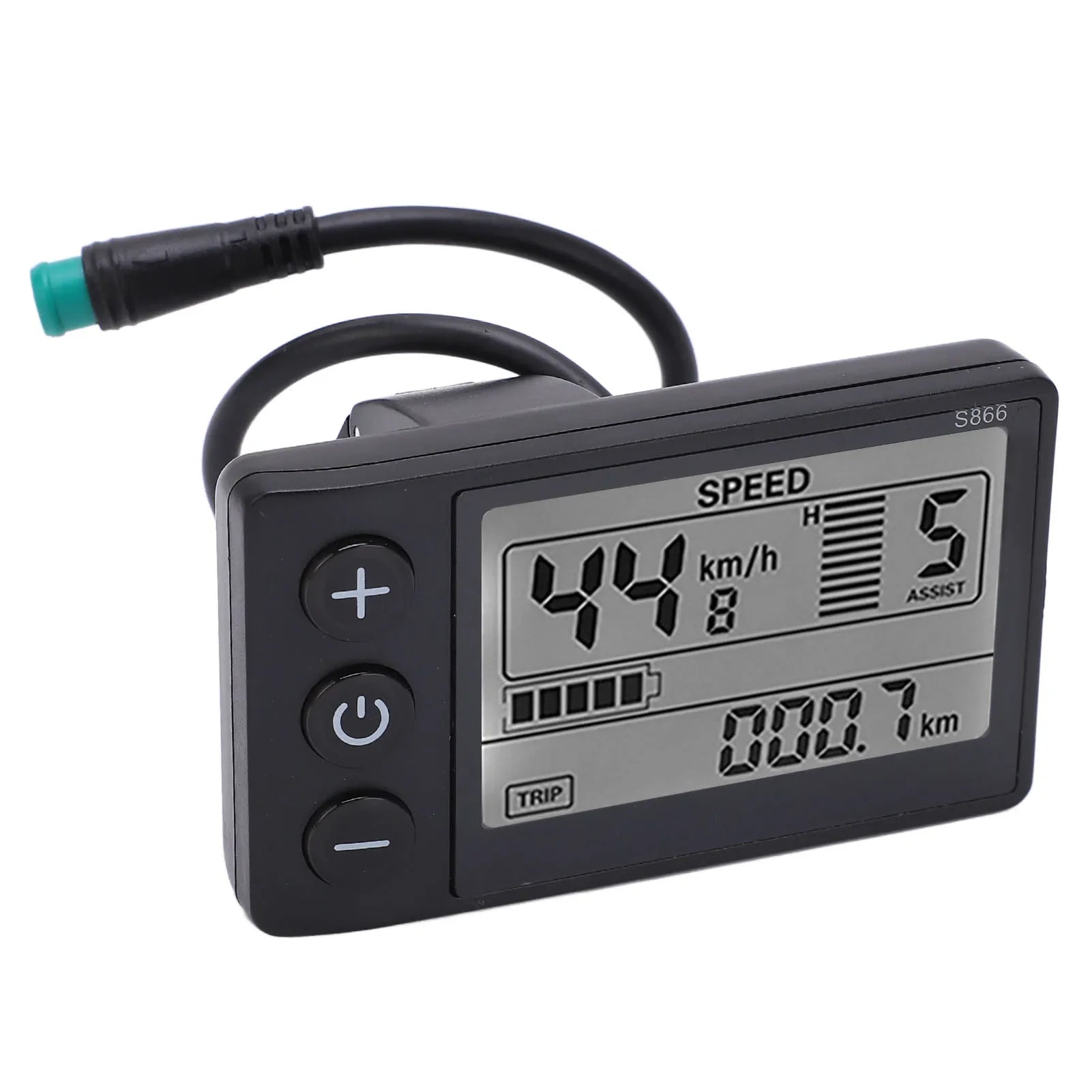 S866 Electric Bike LCD Display Meter 24V 36V 48V Control Panel with Waterproof Plug