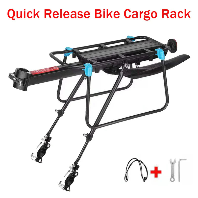 Quick Release Adjustable Bike Bicycle Cargo Rack Bike Rear Rack MTB Road Bicycle Bike Cargo Luggage Carrier Rack with Mudguard