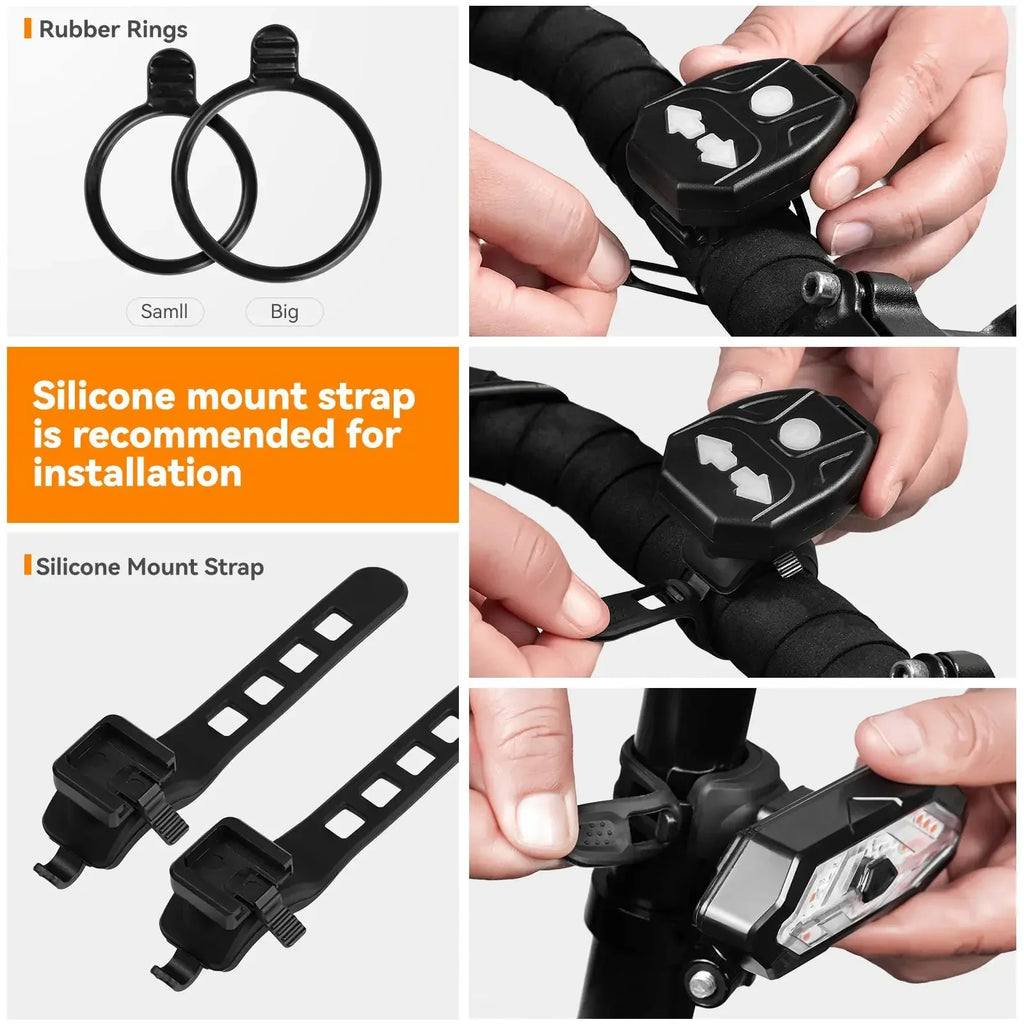 Front & Rear Signal Lights – Rechargeable with Remote Control