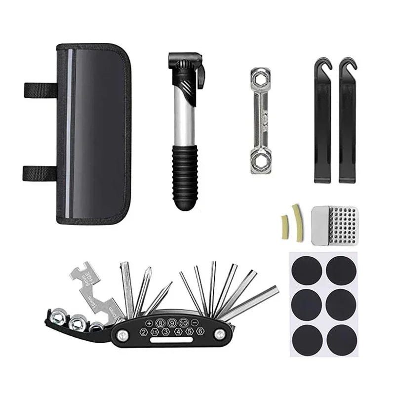 E-Bike Repair Kit – Pump, Tools & Patch Set in Portable Bag