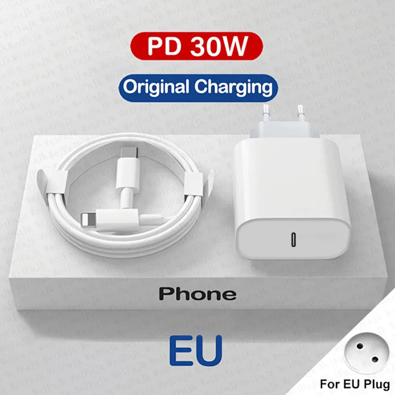 0W Quick Charger for iPhone – USB-C Fast Charging Cable