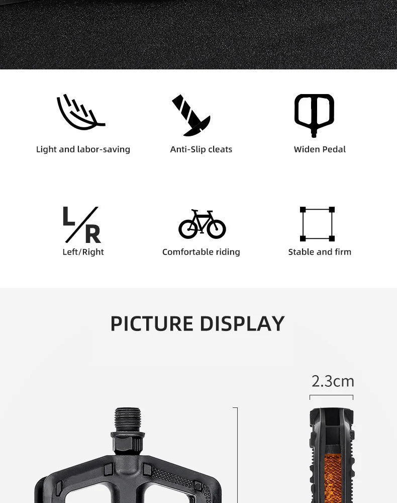 Cycling Pedals for Electric Bikes – Non-Slip, 9/16'' Fit