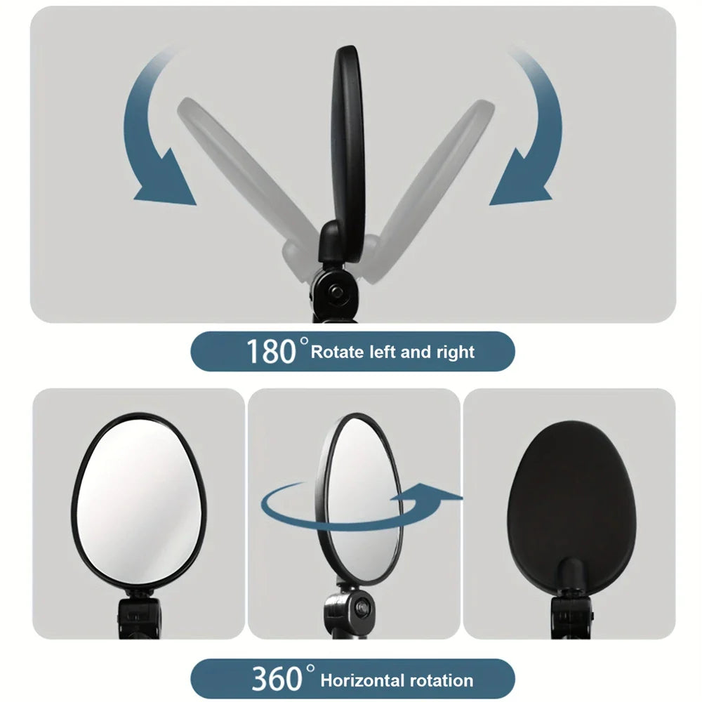 Universal Bike Rearview Mirrors – 2PCS, Rotatable 360°