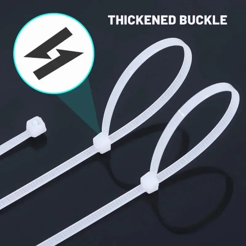 Self-Tightening Plastic Clamps – Adjustable Cable Organizer Kit