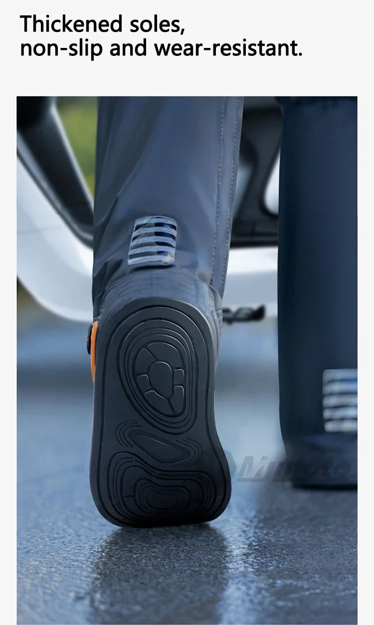Waterproof Rain Shoe Covers with Reflectors – High Top for E-Bike Riders