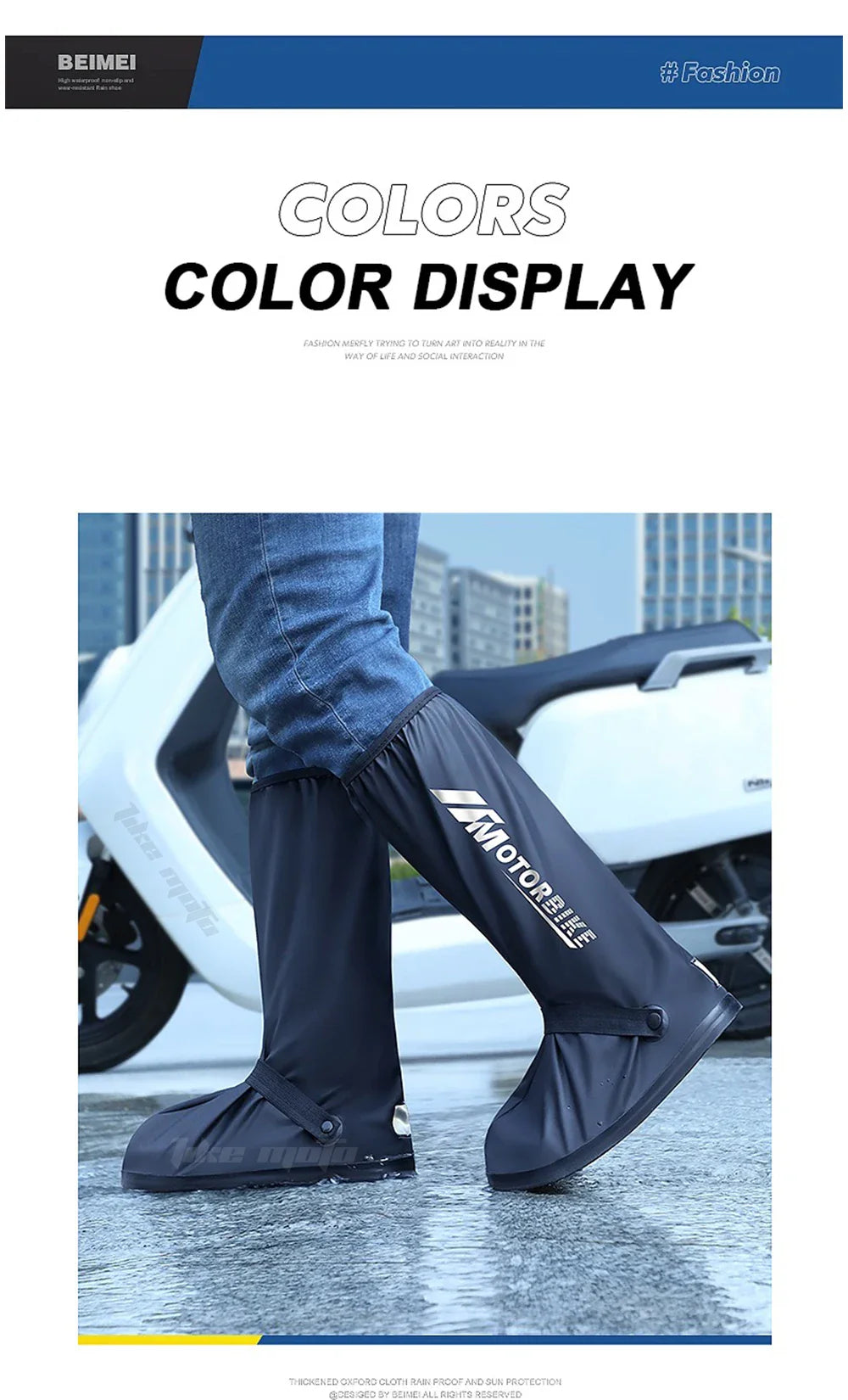 Reflective Waterproof Rain Boots – Non-Slip for E-Bike Cyclists